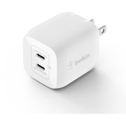 Belkin Dual USB-C GaN Wall Charger With PPS 45 Watts White