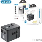 Go Des Universal Travel Adapter Black