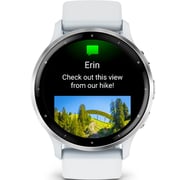 Garmin Venu 3 GPS Smartwatch Silver Stainless Steel Bezel With Whitestone Case and Silicone Band 45mm 010-02784-00