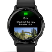 Garmin Venu 3 GPS Smartwatch Slate Stainless Steel Bezel With Black Case and Leather Band (includes black silicone band) 45mm 010-02784-52