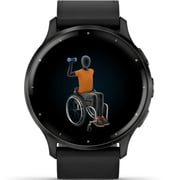 Garmin Venu 3 GPS Smartwatch Slate Stainless Steel Bezel With Black Case and Leather Band (includes black silicone band) 45mm 010-02784-52