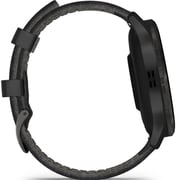 Garmin Venu 3 GPS Smartwatch Slate Stainless Steel Bezel With Black Case and Leather Band (includes black silicone band) 45mm 010-02784-52