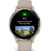 Garmin Venu 3s GPS Smartwatch Soft Gold Stainless Steel Bezel With French Grey Case and Silicone Band 41mm 010-02785-02
