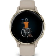 Garmin Venu 3s GPS Smartwatch Soft Gold Stainless Steel Bezel With French Grey Case and Silicone Band 41mm 010-02785-02