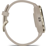 Garmin Venu 3s GPS Smartwatch Soft Gold Stainless Steel Bezel With French Grey Case and Silicone Band 41mm 010-02785-02