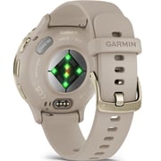 Garmin Venu 3s GPS Smartwatch Soft Gold Stainless Steel Bezel With French Grey Case and Silicone Band 41mm 010-02785-02