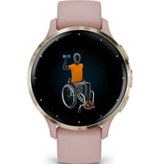 Garmin Venu 3s GPS Smartwatch Soft Gold Stainless Steel Bezel With Dust Rose Case and Silicone Band 41mm 010-02785-03