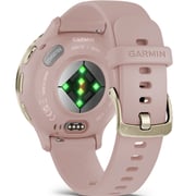 Garmin Venu 3s GPS Smartwatch Soft Gold Stainless Steel Bezel With Dust Rose Case and Silicone Band 41mm 010-02785-03