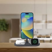 Protect 3-in-1 Wireless Charger Space Grey With Magnetic Phone Stand Space Grey