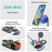 Protect 3-in-1 Wireless Charger Space Grey With Magnetic Phone Stand Space Grey