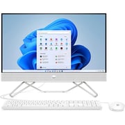 HP All-in-One Desktop PC - 12th Gen / Intel Core i3-1215U / 21.5inch FHD / 256GB SSD / 4GB RAM / Intel UHD Graphics / FreeDOS / English & Arabic Keyboard / Snow White / Middle East Version - 22-D2270NH