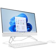 HP All-in-One Desktop PC - 12th Gen / Intel Core i3-1215U / 21.5inch FHD / 256GB SSD / 4GB RAM / Intel UHD Graphics / FreeDOS / English & Arabic Keyboard / Snow White / Middle East Version - 22-D2270NH