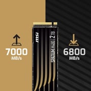 MSI Spatium M480 PCIe 4.0 Internal SSD NVMe M.2 2TB Black SM480N2TB