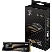 MSI Spatium M480 PCIe 4.0 Internal SSD NVMe M.2 2TB Black SM480N2TB