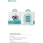 Devia Crystal Camera Lens Protector Clear iPhone 15 Pro/Pro Max Pack of 3pcs