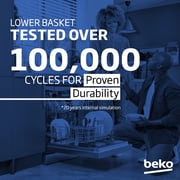 Beko Freestanding Dishwasher, 13 Place Settings, 5 Programs, A++ Energy Rating, White - DVN05320W
