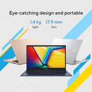 Asus Vivobook 14 (2023) Laptop - 13th Gen / Intel Core i7-1355U / 14inch FHD / 512GB SSD / 8GB RAM / Shared Intel Iris Xe Graphics / Windows 11 Home / English & Arabic Keyboard / Quiet Blue / Middle East Version - [X1404VA-EB214W]