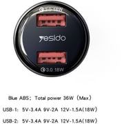 Yesido Super Fast Car Charger Black