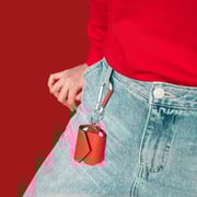 Greedy Farmers Leather Case Cover With Carabiner Ruby Woo Red