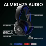 Steelseries Arctis Nova 4P 61641 Wireless On Ear Gaming Headset Black