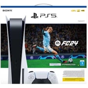 Sony PlayStation 5 Console (CD Version) White - Middle East Version + FC24 Voucher Bundle