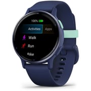 Garmin 010-02862-12 Vivoactive 5 Smartwatch Metallic Navy Aluminum Bezel With Navy Case and Silicone Band