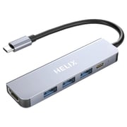 Helix 5-In-1 USB-C Hub 163mm Silver