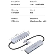 Helix 5-In-1 USB-C Hub 163mm Silver