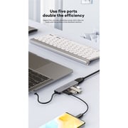 Helix 5-In-1 USB-C Hub 163mm Silver