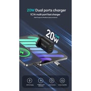 Helix Dual Port Wall Charger Black