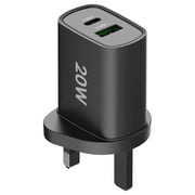 Helix Dual Port Wall Charger Black