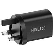 Helix Dual Port Wall Charger Black