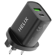 Helix Dual Port Wall Charger Black