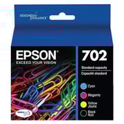Epson 702 DURABrite Ultra Standard Capacity Ink Cartridges 4-Pack - T702120-BCS