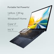 Asus Zenbook 14 OLED (2022) Laptop - 12th Gen / Intel Core i7-1260P / 14inch 2.8K / 512GB SSD / 16GB RAM / Shared Intel Iris Xe Graphics / Windows 11 Home / English & Arabic Keyboard / Ponder Blue / Middle East Version - [UX3402ZA-OLEDI7B]