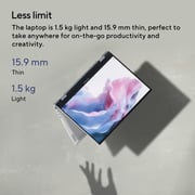 Asus Zenbook 14 Flip OLED 2-in-1 (2023) Laptop - 13th Gen / Intel Core i7-1360P / 14inch 2.8K / 1TB SSD / 16GB RAM / Shared Intel Iris Xe Graphics / Windows 11 Home / English & Arabic Keyboard / Ponder Blue / Middle East Version - [UP3404VA-OLEDI7B]