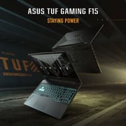 Asus TUF F15 Gaming (2021) Laptop - 11th Gen / Intel Core i7-11800H / 15.6inch FHD / 512GB SSD / 8GB RAM / 4GB NVIDIA GeForce RTX 3050 Ti Graphics / Windows 11 Home / English & Arabic Keyboard / Graphite Black / Middle East Version - [FX506HE-HN018W]