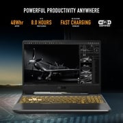 Asus TUF F15 Gaming (2021) Laptop - 11th Gen / Intel Core i7-11800H / 15.6inch FHD / 512GB SSD / 8GB RAM / 4GB NVIDIA GeForce RTX 3050 Ti Graphics / Windows 11 Home / English & Arabic Keyboard / Graphite Black / Middle East Version - [FX506HE-HN018W]