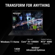 Asus ROG Zephyrus M16 Gaming (2023) Laptop - 13th Gen / Intel Core i9-13900H / 16inch WQXGA / 1TB SSD / 32GB RAM / 12GB NVIDIA GeForce RTX 4080 Graphics / Windows 11 Home / English & Arabic Keyboard / Off Black / Middle East Version - [GU604VZ-N4055W]