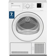 Beko 7kg Condenser Tumble Dryer, AquaWave Technology, Sensor Drying, White - DC7W