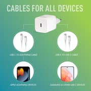 Skech Power Delivery USB-C Charger With Lightning Cable 20W White