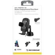 Scosche 3-In-1 Wireless Charging Universal Phone Car Vent Mount Black