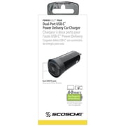 Scosche Powervolt Dual USB-C Port Car Charger Black