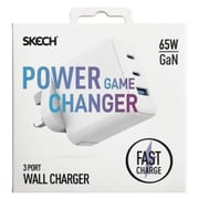 Skech Power Delivery 3 Port GaN Wall Charger 65W White