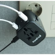 Travelmall 1 Pc 4 Port Travel Adaptor Black