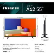 هايسنس 55A62KS 4K UHD 55 بوصة تلفزيون ذكي (موديل 2023)
