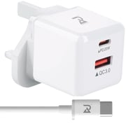 Radalifestyle QC 8 Fast Charger With Quick-Charge 20W & Type C Cable Included