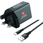 Swiss Military GaN Wall Charger 2m Black