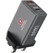 Swiss Military 2 Port GaN Wall Charger 2m Black