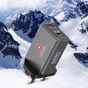 Swiss Military 2 Port GaN Wall Charger 2m Black